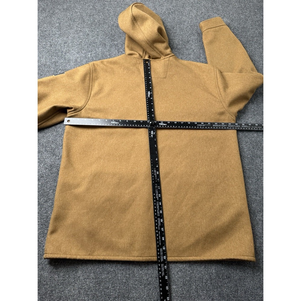 Mens Jacket Carhartt Brown Hooded Button Front Relaxed Fit, Size L - Picture 6 of 7